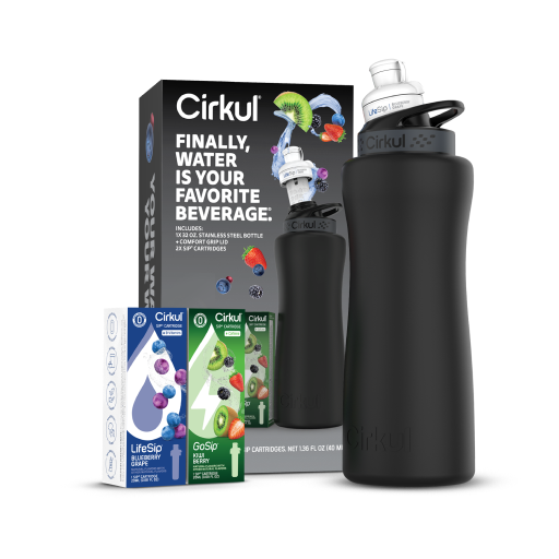 32oz. Matte Black Stainless Steel Bottle Starter Kit KZBD